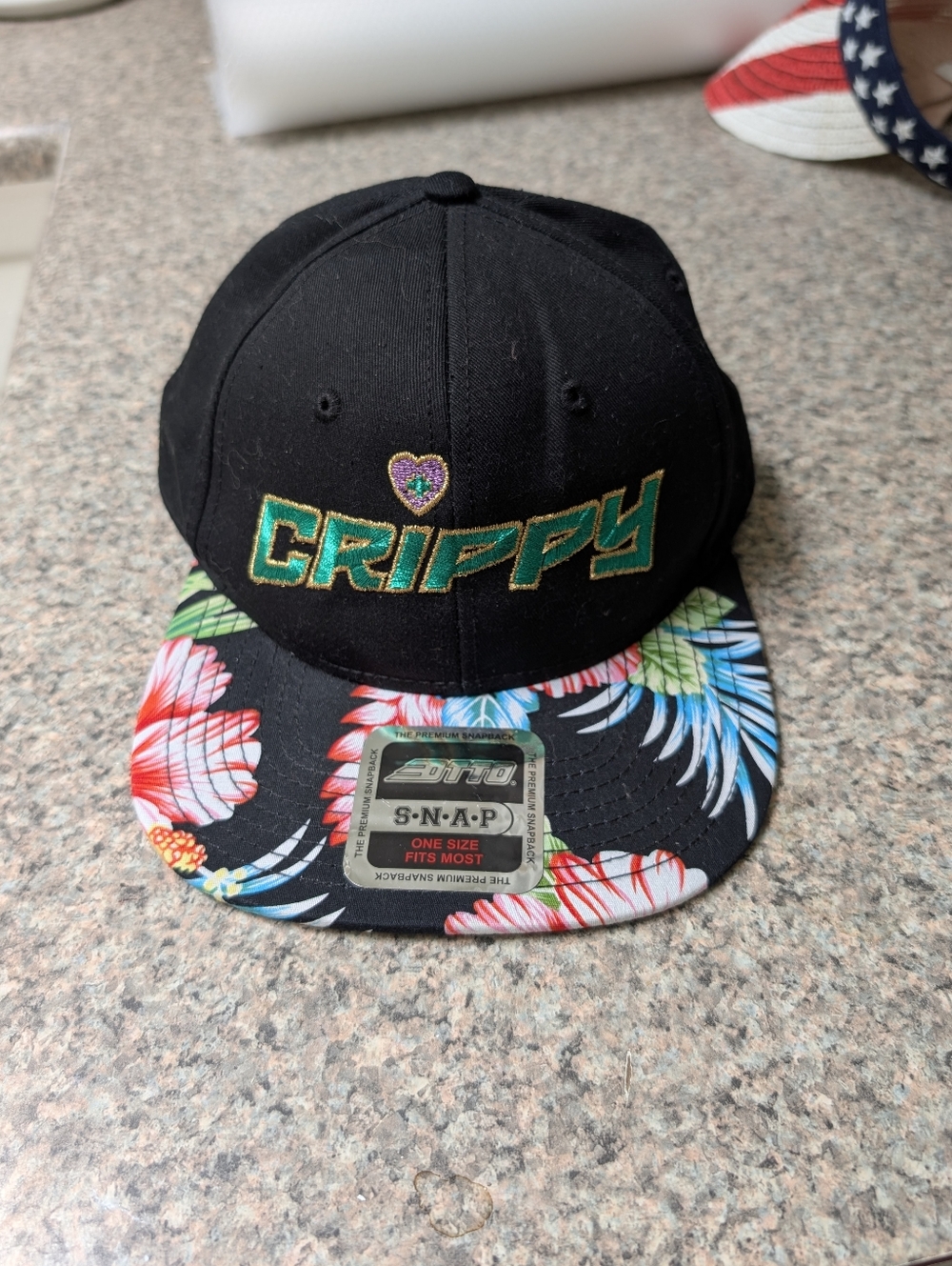 OTTO Pro Snap PEDAL PUB HAWAIIAN Pattern Brim.  Baseball Style Hat  NEW